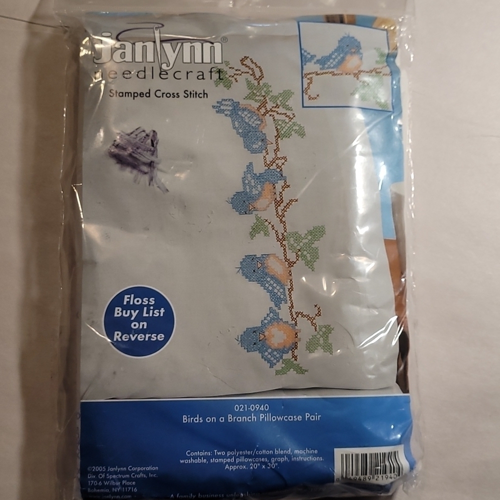 Janlynn Stamped Cross Stich Pillow Cases